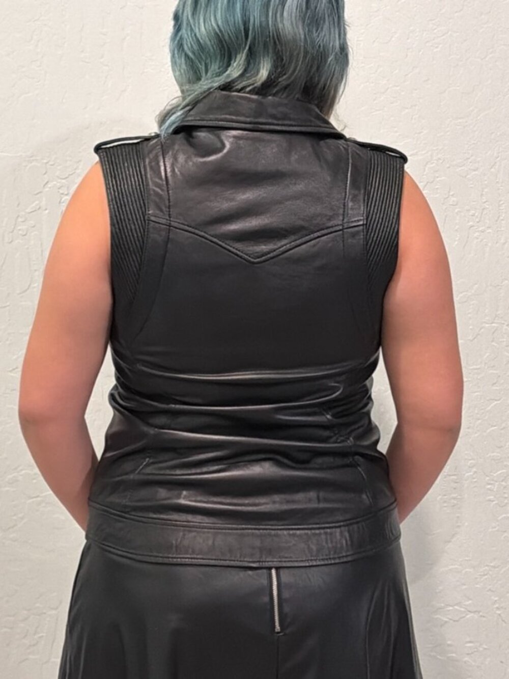 Damir Doma Genuine leather black biker vest - Picture 2 of 2
